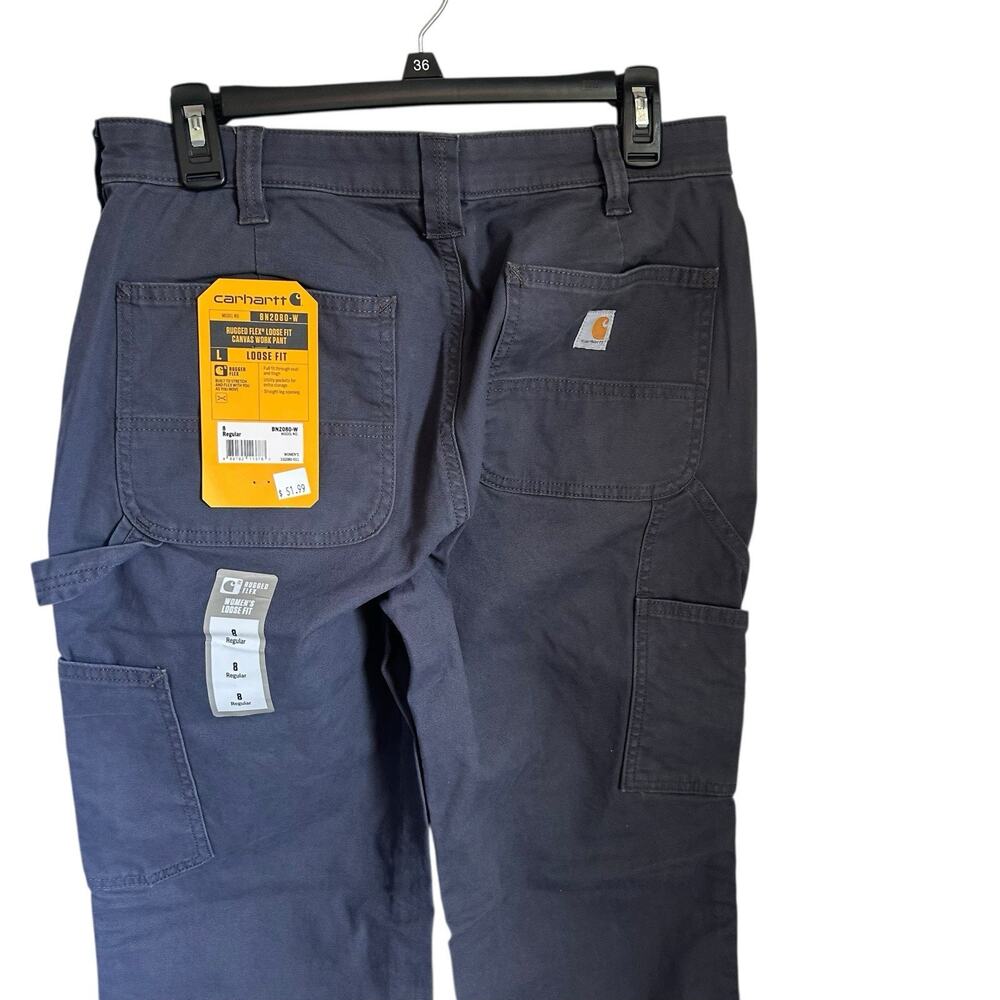 Carhartt Women's Rugged Flex Loose Fit Canvas Work Pant in Grey sz 16 NWT - Picture 3 of 5